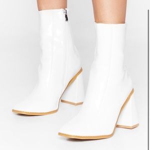 Nasty Gal Square Toe Patent Leather Boots